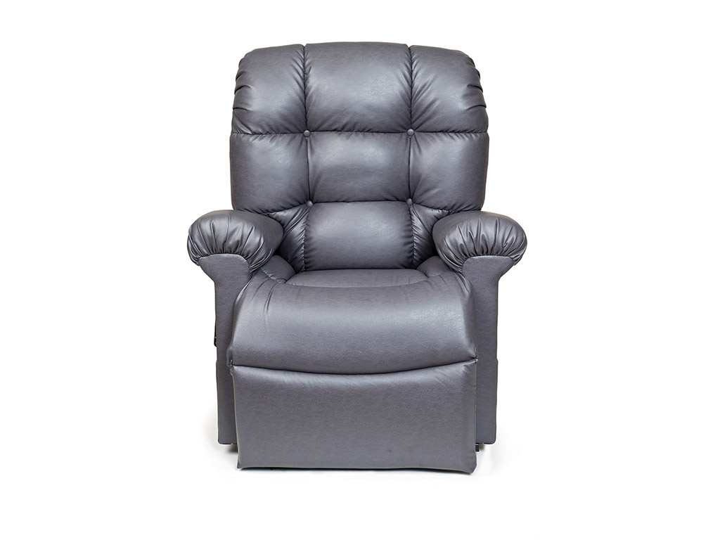 Photo of the Cloud lift chair in grey color.