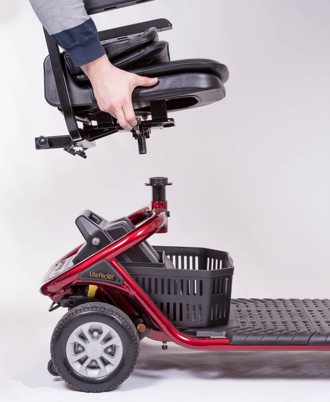 Photo of LiteRider seat take off step 1.