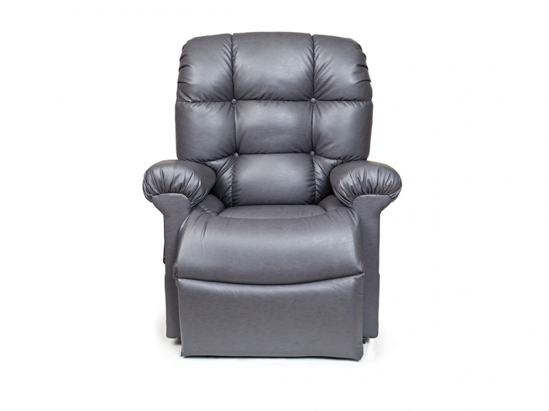 Photo of the Cloud lift chair in grey color.
