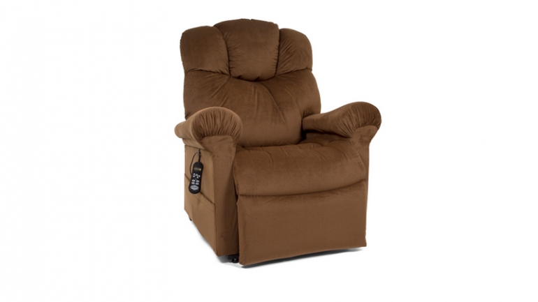 Photo of the Power Cloud lift char in copper color sitting.