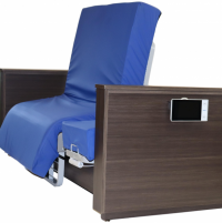 Image of ActiveCare Deluxe Hospital Bed in upright position. thumbnail