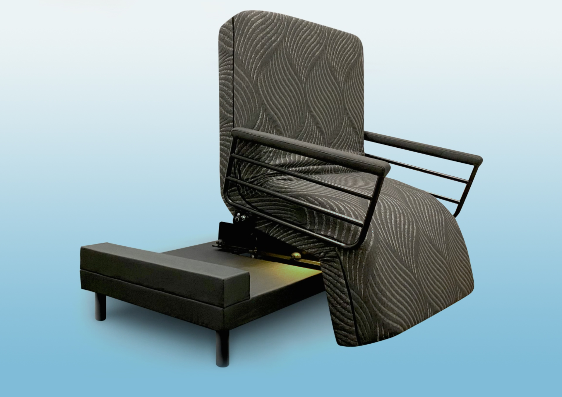 Image of UPbed in upright position left facing